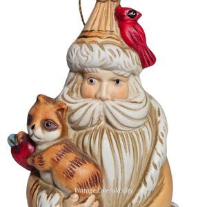 Christmas Vtg Collectible Ceramic Santa Claus Bell Ornament KSA Kurt S Adler Inc